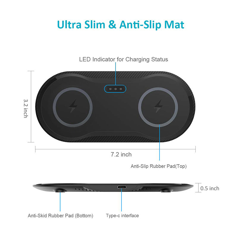 Dual Wireless Mobile Phone Charging Station