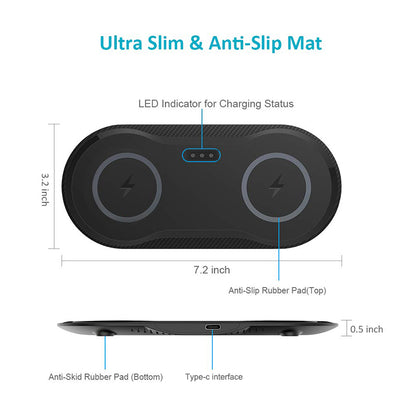 Dual Wireless Mobile Phone Charging Station