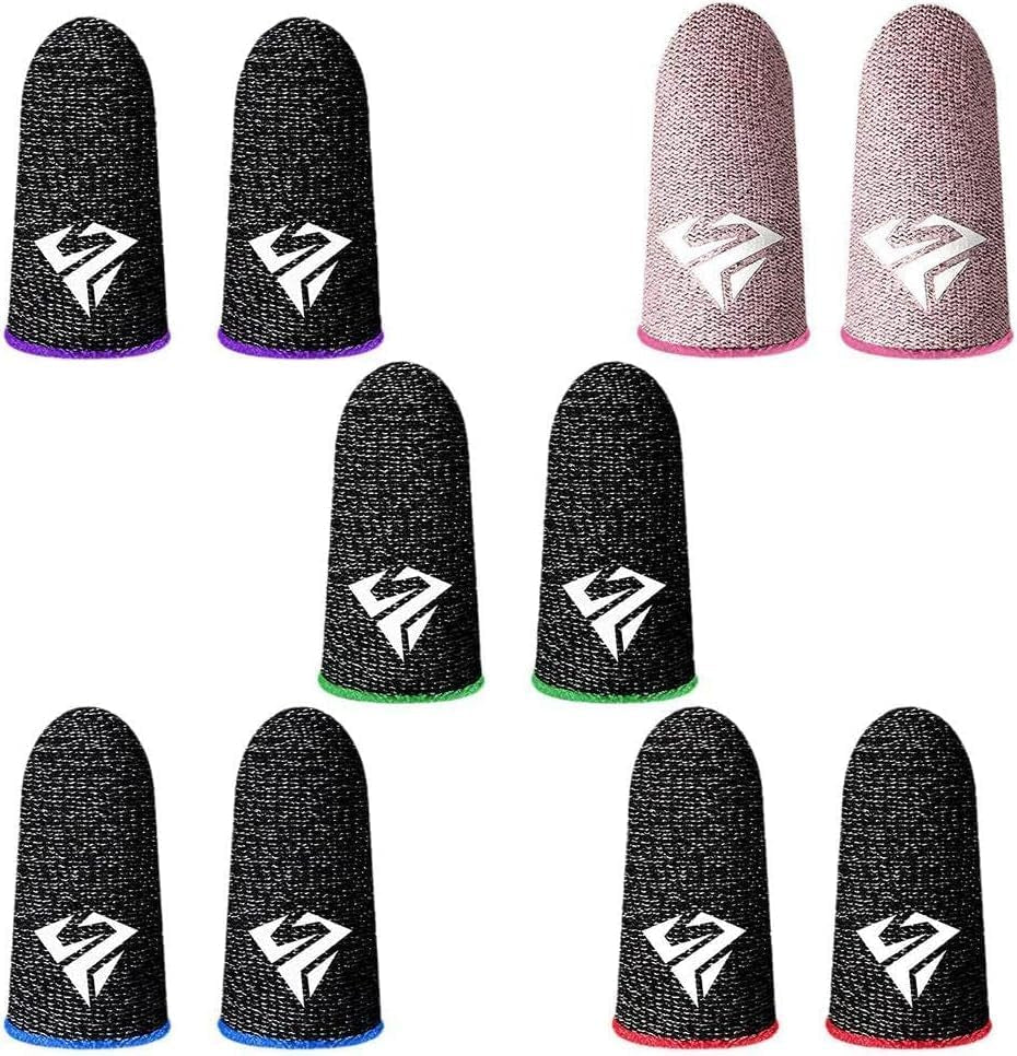 2-Pack Black Breathable Gaming Finger Sleeves for PUBG Mobile - Sweatproof Fingertip Covers for Enhanced Performance in Mobile Gaming Accessories