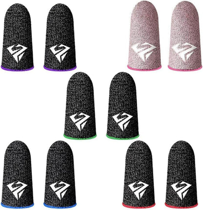 2-Pack Black Breathable Gaming Finger Sleeves for PUBG Mobile - Sweatproof Fingertip Covers for Enhanced Performance in Mobile Gaming Accessories