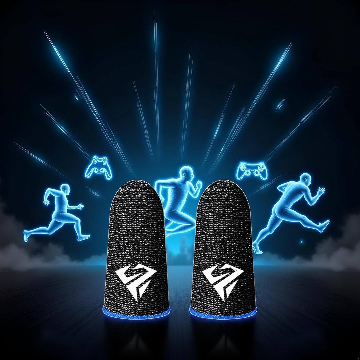2-Pack Black Breathable Gaming Finger Sleeves for PUBG Mobile - Sweatproof Fingertip Covers for Enhanced Performance in Mobile Gaming Accessories