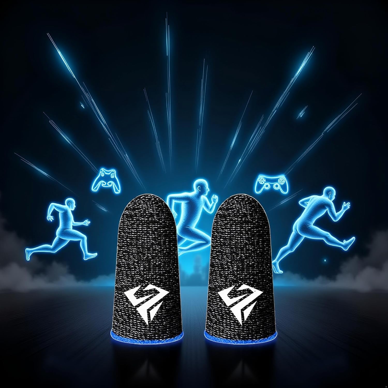 2-Pack Black Breathable Gaming Finger Sleeves for PUBG Mobile - Sweatproof Fingertip Covers for Enhanced Performance in Mobile Gaming Accessories