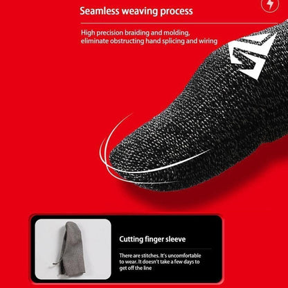 2-Pack Black Breathable Gaming Finger Sleeves for PUBG Mobile - Sweatproof Fingertip Covers for Enhanced Performance in Mobile Gaming Accessories
