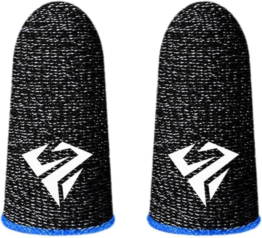 2-Pack Black Breathable Gaming Finger Sleeves for PUBG Mobile - Sweatproof Fingertip Covers for Enhanced Performance in Mobile Gaming Accessories