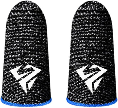 2-Pack Black Breathable Gaming Finger Sleeves for PUBG Mobile - Sweatproof Fingertip Covers for Enhanced Performance in Mobile Gaming Accessories