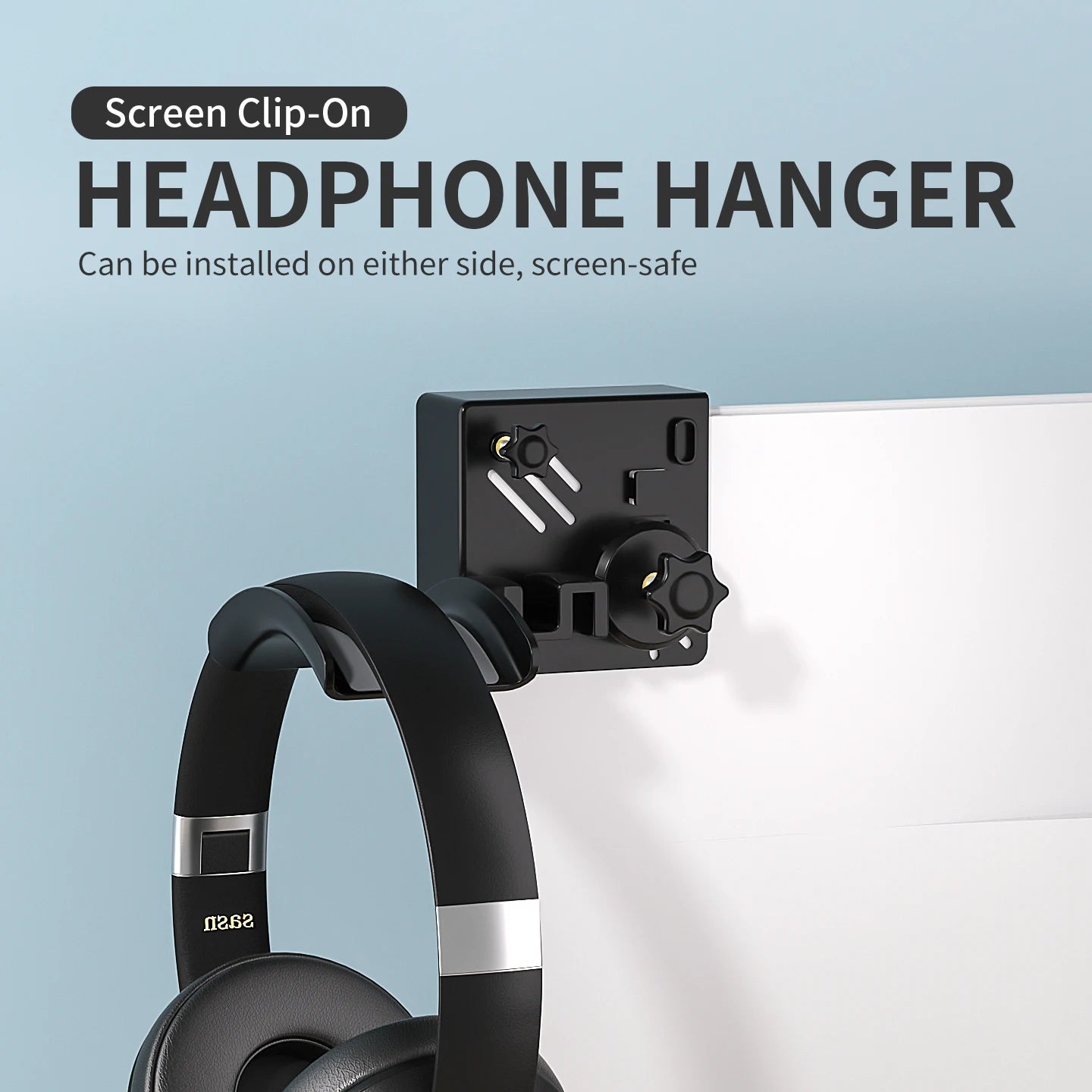 Adjustable Clamp-On Headphone Stand for Space-Saving Headset and Earphone Storage in Gaming and Office Environments